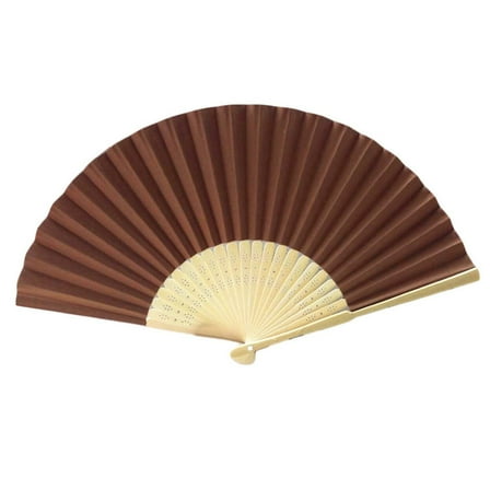 Lilixerw Folding Hand Fans,Foldable Hand Held Fan for Women,Vintage Bamboo Silk Folding Fans for Dance Music Festival Wedding Decoration,Coffee