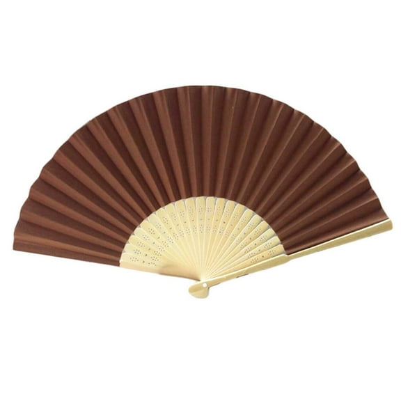 Lilixerw Folding Hand Fans,Foldable Hand Held Fan for Women,Vintage Bamboo Silk Folding Fans for Dance Music Festival Wedding Decoration,Coffee