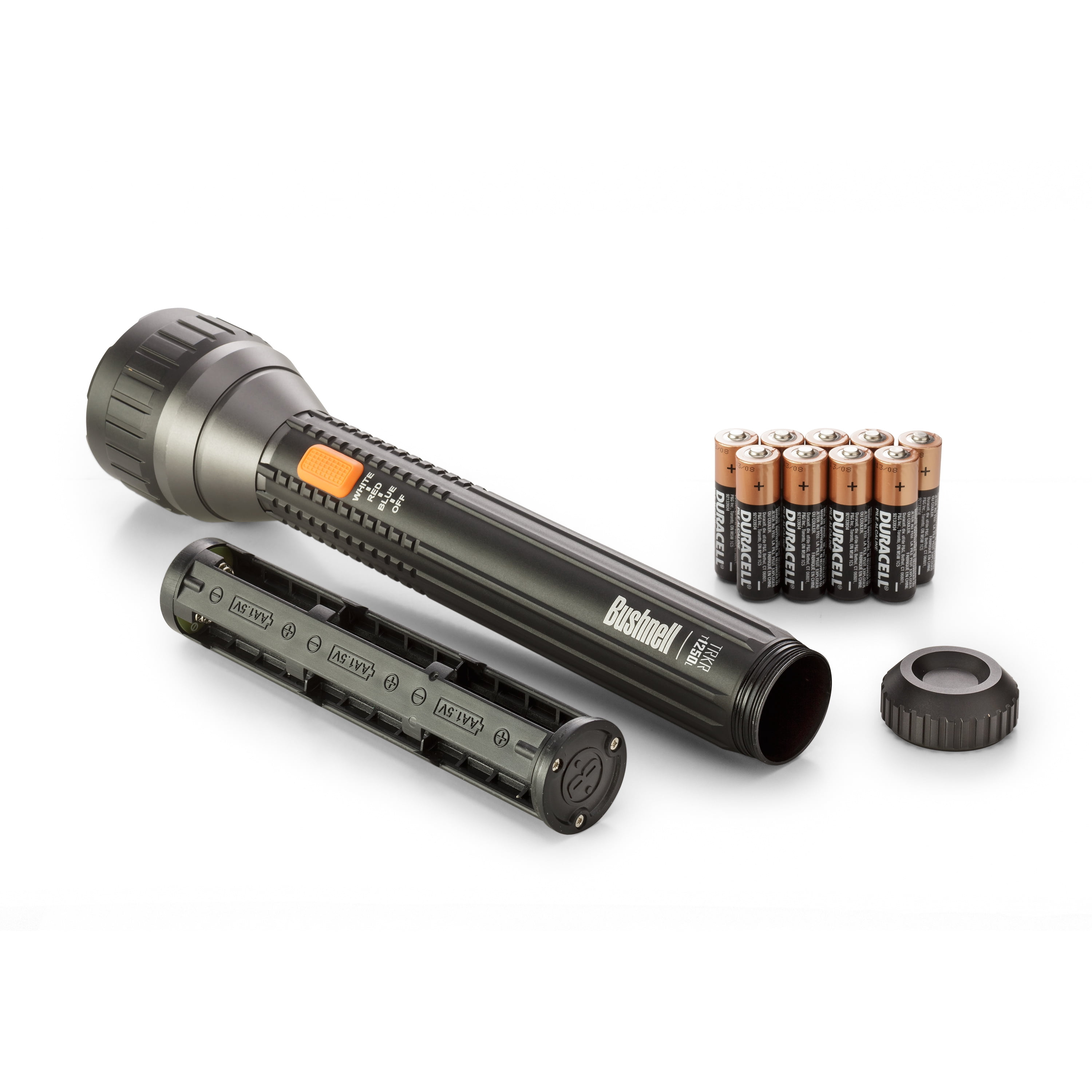 Bushnell® TRKR 1250 Lumen Multi-Color Handheld LED Flashlight (9 AA Batteries Included)