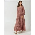 thumbnail image 3 of Printed Crew Neck Viscose Maxi Dress, 3 of 6