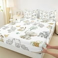 thumbnail image 3 of Castle Fairy Boys Girls Kawaii Grey Elephants 4pcs Bed Sheets,Flowers Butterflies Mushroom King Sheets,Cartoon Animal Super Cozy Sheet Set,Super Cozy Room Decor, 3 of 7