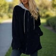 thumbnail image 2 of Shadoumai Winter Coat for Women Casual Loose Hooded Mid Long Fuzzy Jacket Full Zip Cozy Sherpa Outerwear, 2 of 5