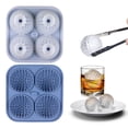 thumbnail image 4 of Golf Ball Ice Cube Tray, 4 Cavity Easy Release Silicone Ice Mold, Golf Shaped Ice Ball Maker, Novelty Ice Cube Tray for Whiskey, Cocktails, Coffee Home Bar Party, 4 of 6