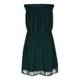 thumbnail image 4 of Wycnly Dresses for Women Beach Empire Waist Ruffle Layer Hem Strapless Chiffon Dresses Tube Top Sleeveless Solid Summer Mini Formal Dress Green XXL, 4 of 6