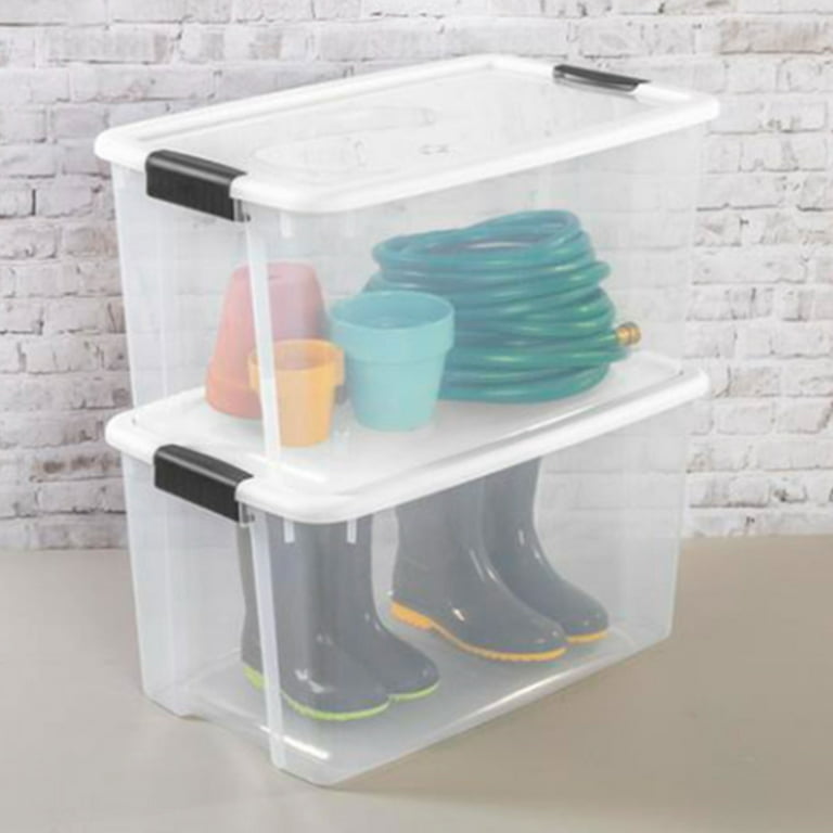 Homall Collapsible Storage Bins with Lids, 8.4 gal Folding Storage Box,  Stackable Plastic Closet Organizer, Double Doors File Cabinet Trunk  Organizer