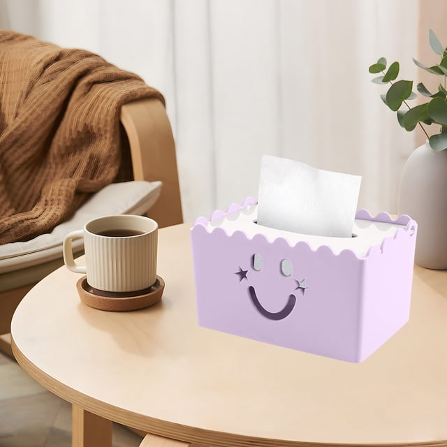 Amzcrzy Storage Box, Storage Rack, Office Composite Board Cover Scandinavian Tissue Box Household Living Room Coffee Table Drawer Box Transparent Restaurant Drawer Box Plastic cassette drawer