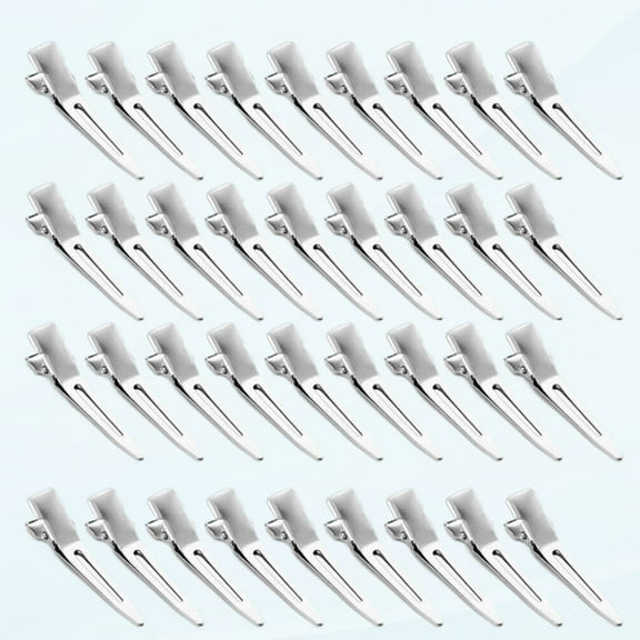 50 Pack 1.75 Inch Single Bar Hair Clips Silver Clips Metal Clips Hairpins for Curls