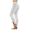 thumbnail image 3 of YOIAVAIOY Plus Size Leggings for Womens High Waisted Stretch Tummy Control Yoga Pants Casual Lace Up Bottom Workout Leggings White M, 3 of 9