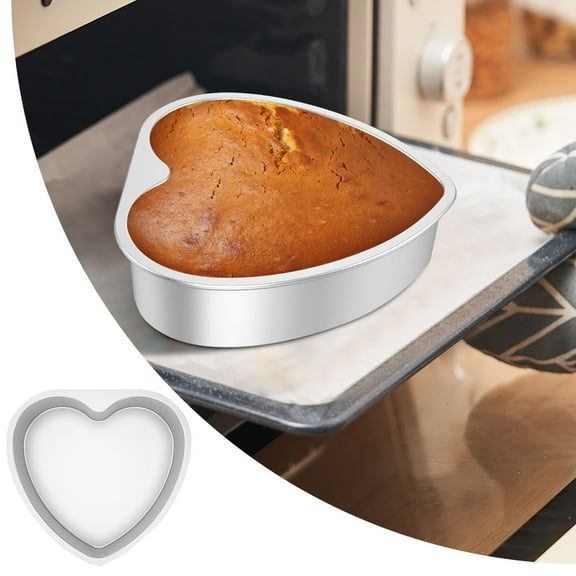 8 Inch Heart Cake Pan, Heart Shaped Cake Pans with 60 Pieces Parchment Paper, Non-stick Cake Baking Pans for Kitchen Birthday Wedding