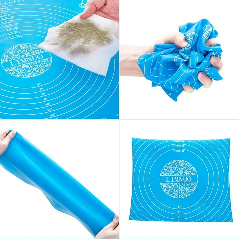 Silicone Baking Mat for Pastry Rolling with Measurements, Liner Heat Resistance Table Placemat Pad Pastry Board, Reusable Non-Stick Silicone Baking