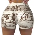 thumbnail image 2 of Haiem Cows On The Farm No Front Seam Biker Shorts for Women Yoga Workout Gym Bike Shorts with Tummy Control Moisture-Wicking-XX-Large, 2 of 9