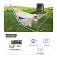 thumbnail image 5 of Sol Living Bahia Brazilian Patio Hammock Crochet Cotton Hammock Single Hammock for One Person Outdoor Patio Swing Chair Hand Woven Mayan Hammock Use Inside Outside Backyard Decor Porch Swing - Natural, 5 of 7