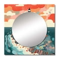 thumbnail image 2 of Designart "Lighthouse on the Coast I" Coastal Peach Large Square Mirror - Square Bedroom Mirror Printed Wall Decor - Coastal Square Printed Wall Mirror Art, 2 of 5