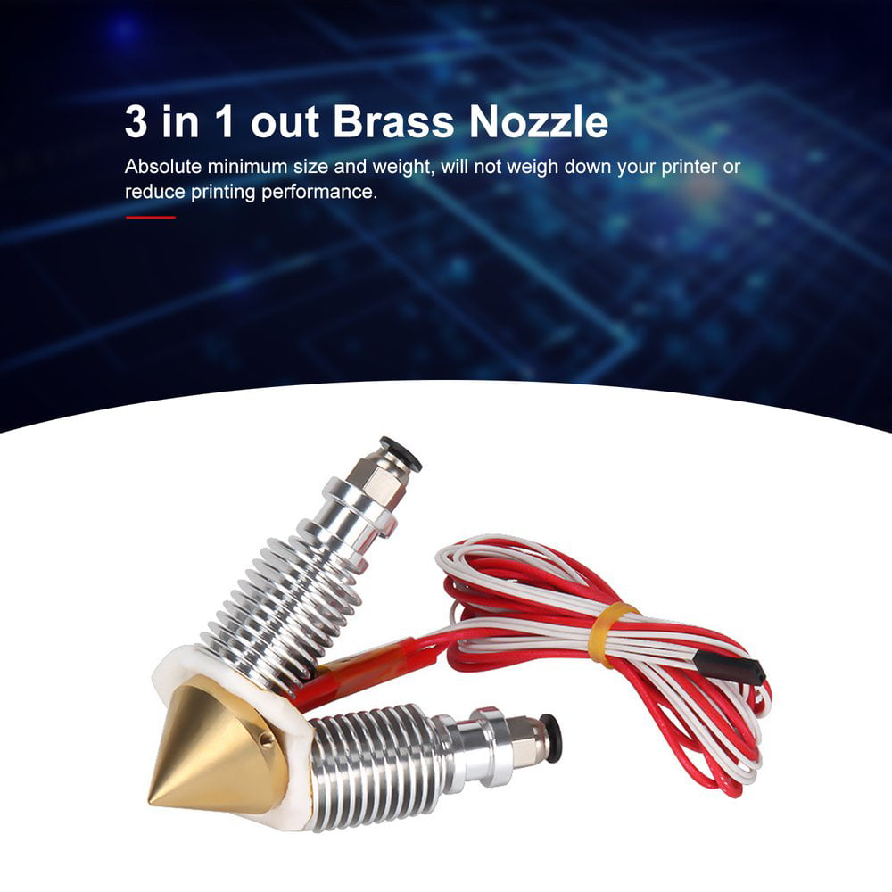 Brass Diamond Extruder Reprap Hotend 3D V6 Heatsink 3 IN 1 OUT Multi Nozzle Kit 