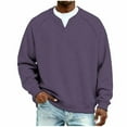 thumbnail image 2 of Aestivo Men's V- Layered Shirt, Long Sleeve Casual Pullover, Textured Top Tee for Casual Work, Purple 4XL, 2 of 6