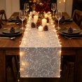thumbnail image 4 of PoyoKee Sheer Table Runner 118" x 11", Sheer Star Table Cloth, Golden Organza Tablecloth, Party Decorations for Kitchen and Dining Home Decor Wedding, 4 of 6