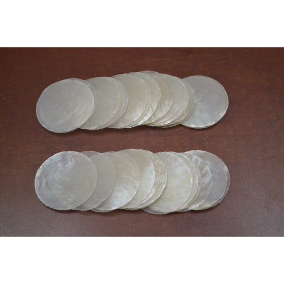 100 Pcs Natural Round Flat Capiz Seashell Blank Disks 2"