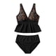 thumbnail image 4 of Tankini para mujer, bikini liso sin espalda, de dos piezas, estilo vendaje, para playa, dos piezas, tankini, 2 piezas, 4 of 4