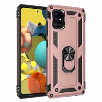 Dteck Heavy Duty Shockproof Case for Samsung A71 5G [NOT fit A71 5G UW Verizon, Not fit for A71 4G], Metal Magnetic Ring Holder Protive Armor Phone Cover Kickstand for Samsung Galaxy A71 5G , rosegold