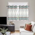 thumbnail image 4 of Teal Black Boho Kitchen Curtains Window Panels, Vintage Ethnic Tribe Abstract Art Retro Insulated Window Treatment Curtain, Grommet Curtains for Bedroom/Living Room/Bathroom, 2 Piece 42"Wx45"L, 4 of 8