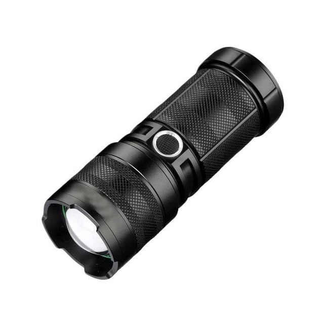 Toystoory Linterna eléctrica ABS de aleación de aluminio, portátil, de mano, con zoom, boca grande, interruptor de botón de visualización de energía, Iluminación y accesorios Toystoory HA074159-01
