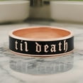 thumbnail image 5 of 6mm Til Death Rose Gold Black Enamel Band Ring, Til Death Band Ring, Personalized Ring,Gift For Men,promise Ring, Wedding Gift For Him, 5 of 5