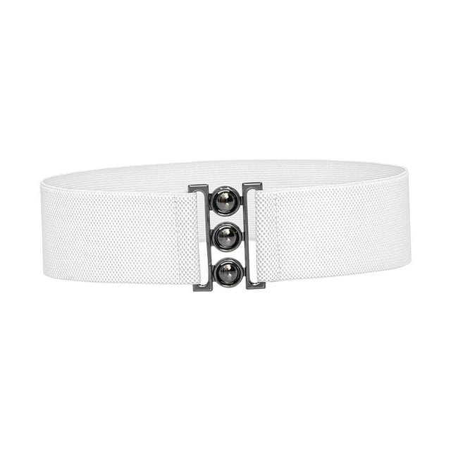 Cinturón elástico para mujer, corsé ligero y ancho, moderno Blanco