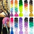 thumbnail image 3 of High Quality Jumbo Braiding Hair Extensions 24" Afro Box Braids Ombre Rainbow, 3 of 3