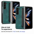 thumbnail image 3 of Nalacover Case for Samsung Galaxy Z Fold 5, Slim Vintage Cloth Case for Galaxy Z Fold 5 with S Pen Holder, Shockproof Anti-Scratches Anti-Fingerprints Full Protection Folding Cover,Green, 3 of 9