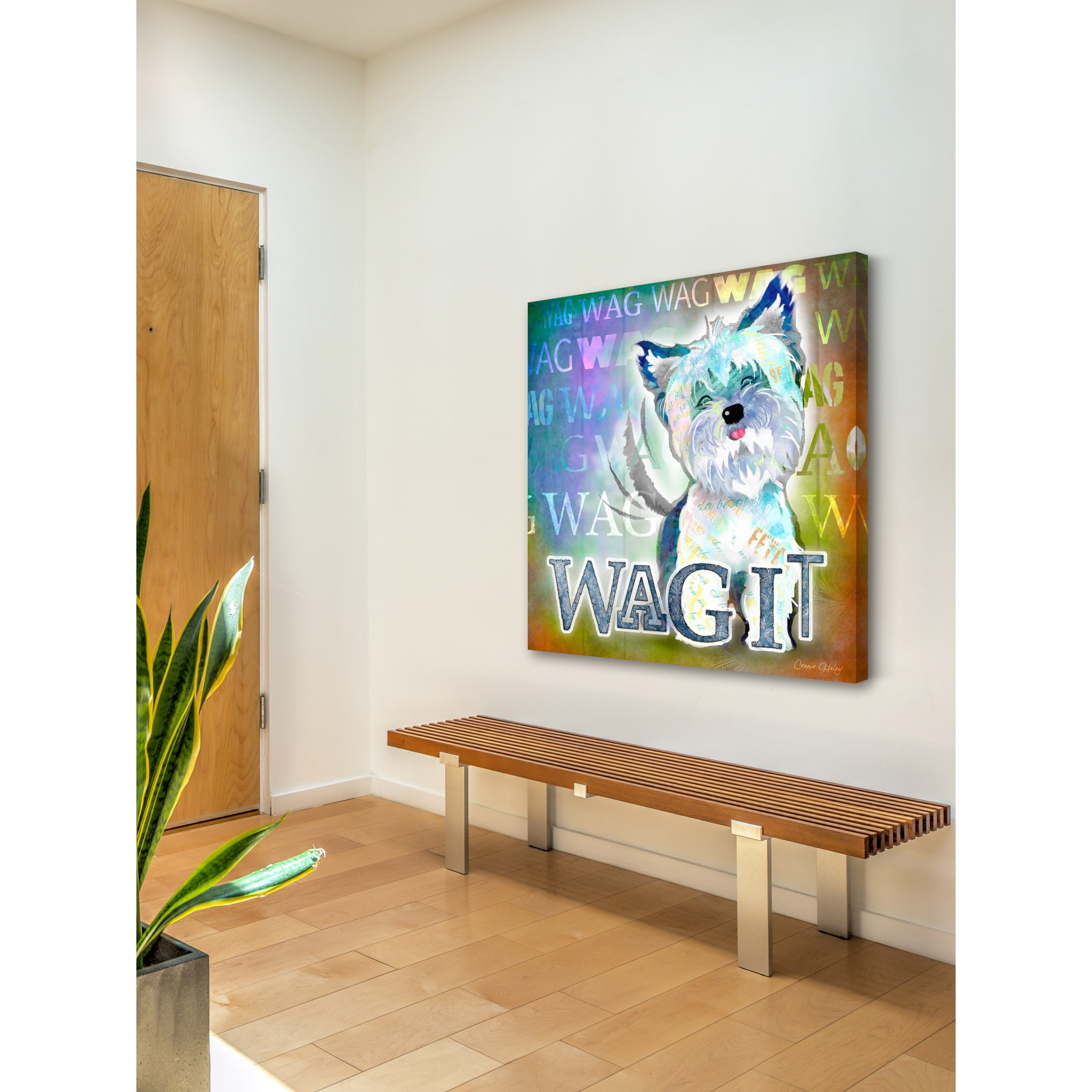 "Wag It" Painting Print on Wrapped Canvas