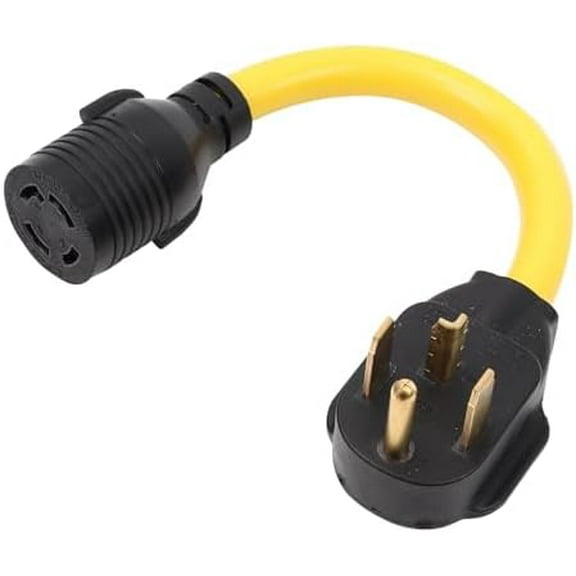 NEMA 14-30P to L14-30R ETL Listed 120V/240V 30 Amp 4 Prong Male Plug to Twist Lock 4 Prong Female Outlet Receptacle Welder Generator Dryer EV Charger Power Cord Adapter Adaptor