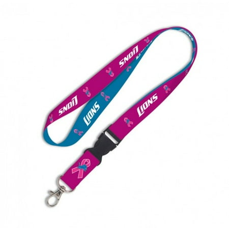 Detroit Lions Breast Cancer Awareness Pink Ribbon Detachable Lanyard