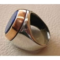 thumbnail image 3 of Lapis Lazuli Mens Ring, Natural Afghani Lapis Lazuli, Silver Jewelry, 925 Silver Ring, Birthday Gift, Heavy Mens Ring, Arabic Design, Ottoman Style Ring, Christmas, Turkey Mens Signet Ring, 3 of 5