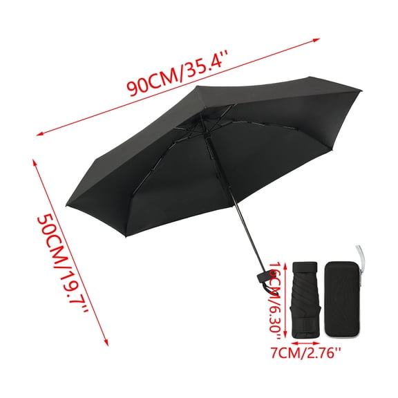 Mini Umbrella, Compact Foldable Metal Frame Portable Travel Umbrella with Uv Protection & Storage Case for Rain and Shine, Sleek Lightweight Pocket Parasol for Commuting, Travel and Shopping