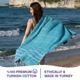 thumbnail image 2 of PADISHAHHOME Turkish Beach Towels, Bulk Case of 36 | Oversized, Quick Dry, Sand Free | 100% Cotton, Large 38x71" Towels for Beach, Pool, Travel | Ultra-Soft, Compact, Absorbent | Teal, 2 of 9