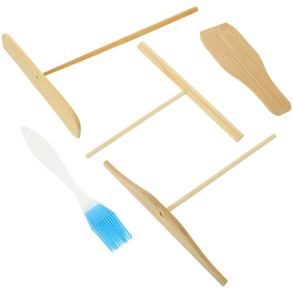 Masteelf  5 Pcs Crepe Rake Making Kit Pancake Tool Set Kitchen Gadgets