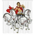 thumbnail image 3 of Ambesonne Retro Shower Curtain, Hellenic Man Chariot, 69"Wx75"L, Multicolor, 3 of 3