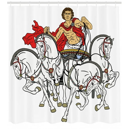 Toga Party Shower Curtain Hellenic Man On The Chariot Drawn By
