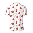 thumbnail image 4 of Rocae Hand Drawn Watermelon for Men's Short Sleeve Polo Shirt, Quick Drying Performance Moisture Wicking Sports Men's Golf Shirt X-Large, 4 of 9