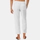 thumbnail image 4 of Pantalones largos de lino para hombre, holgados, de color liso, con cordón y bolsillos, para hombre, 4 of 7