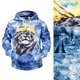 thumbnail image 1 of Sudadera con capucha holgada con cordón y bolsillos con estampado de león 3D unisex única (L), 1 of 8