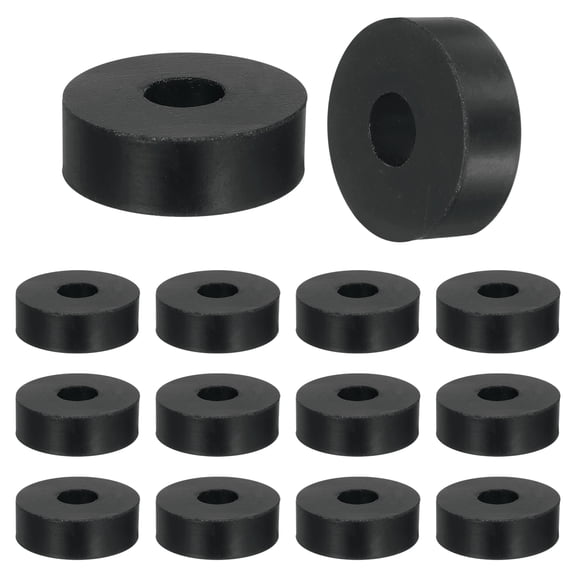 14 Pcs Multi Purpose Rubber Spacer, 10mm ODx30mm IDx10 mm Thickness Anti-Vibration Isolation for Home Cars(Black)