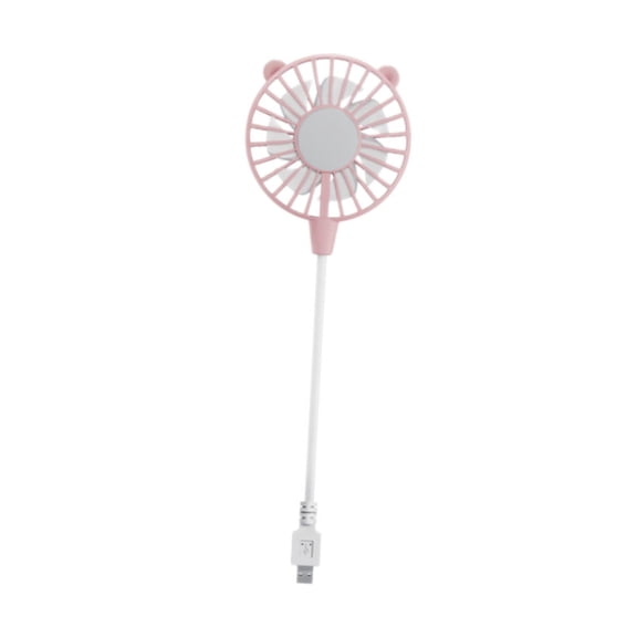 Fzaqwen Mini Portable USB Fan Multifunctional 36.5x8x3.5cm Flexible Neck Pocket Fan Plug Pink