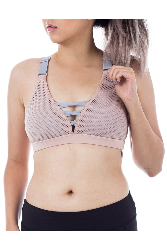 Women's Mesh Yoga Sports Bra with Adjustable Straps