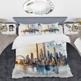 thumbnail image 2 of Designart "Toronto s Majestic Skyline I" City Toronto Bedding Covert Set - Toronto White Cityscapes Bed Set With 1 Sham, 2 of 6