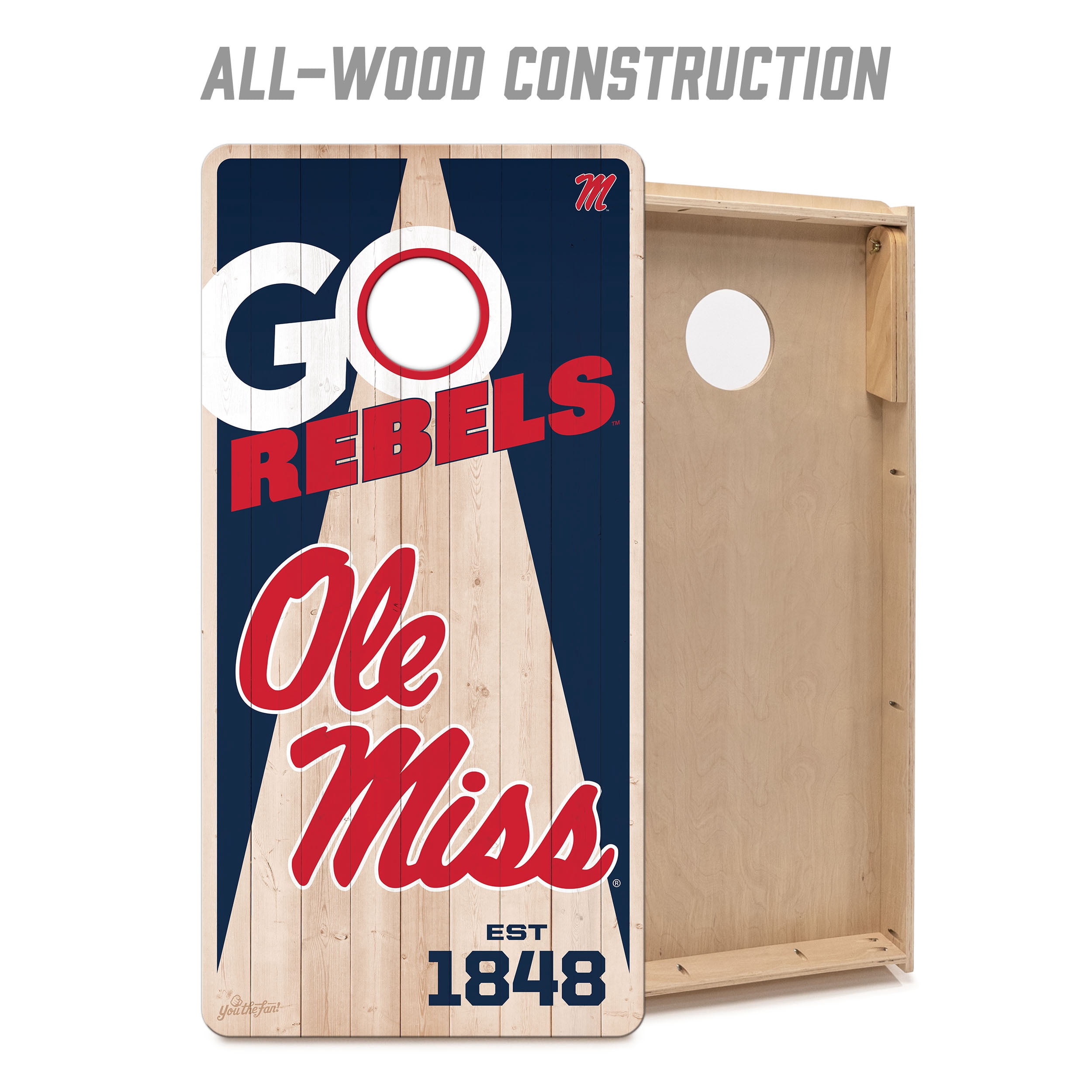 YouTheFan NCAA Mississippi Rebels 2' x 4' Cornhole Game No Bags