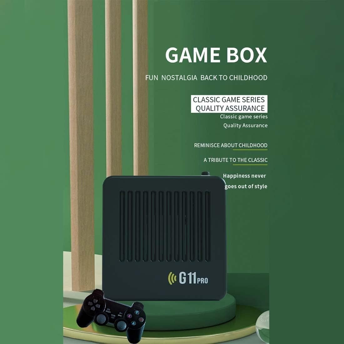 G11 Pro 4K Retro Game Box, Plug and Play Video Games with 2 Wireless Dual Controllers,  Output, 6000+ Built-in Games (256GB) H8