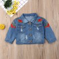 thumbnail image 2 of Manteau d'Extérieur pour Fille Bébé 1-5 Ans Veste en Denim Col Rabattu Vêtements d'Automne, 2 of 5