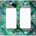 thumbnail image 6 of Metal Light Switch Plate Cover Elegant Teal Gray Damask DAM051, 6 of 13