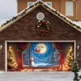 thumbnail image 3 of Banderín festivo para puerta de garaje con muñeco de nieve «Feliz», poliéster duradero y resistente a la intemperie, fácil de instalar, llamativo, ideal para fiestas navideñas y reuniones familiares, 3 of 5